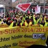 Mit einer Demonstration machten die Amazon-Mitarbeiter in Augsburg auf sich aufmerksam. 