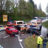 Rund zwei Stunden gesperrt war die Bundesstraße 16 bei Neuburg nach einem Verkehrsunfall auf Höhe der Ausfahrt Feldkirchen.