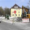 Die Ausfahrt aus der Siebentischstraße in die Friedberger Straße ist gesperrt.  