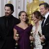 Oscar-Gewinner unter sich: Christian Bale, Natalie Portman, Melissa Leo und Colin Firth. dpa