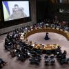 Wolodymyr Selenskyj spricht mit vielen Staatsführern wie hier bei einer Videoübertragung während einer Sitzung des UN-Sicherheitsrats im Hauptquartier der Vereinten Nationen. (Archivbild)