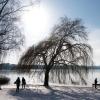 Winterwetter an der Alster in Hamburg. Die Ruhe vor dem Sturm?.