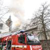 Kampf gegen die Flammen: Beim Brand der Kirche Sankt Jodok ist ein Millionenschaden entstanden.