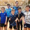 Die Badminton-Junioren des TSV Mindelheim starteten gut ins neue Jahr (Von links): Elias Ginter, Nathan Rudolf, Noah Ginter, Samuel Winkelbauer, Jakob Ginter, Viktor Gutium, Luca Pongratz und Lennard Schaaf. 	