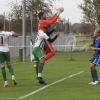 Holzheims Keeper Florian Hofmeister pflückt sich hier den Ball vor GWI-Angreifer Aygün Aslanboga (rechts David Peter). Foto: Karl Aumiller