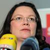 SPD-Generalsekretärin Andrea Nahles über den Ehrensold für Christian Wulff: "Von mir aus soll er ihn bekommen."