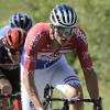 Siegte auf der vorletzten Etappe von Tirreno-Adriatico: Mathieu van der Poel (r).