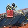 Die Solarthermieanlage eines Einfamilienhauses in der Wertinger Alemannenstraße war in das Dach integriert, die Ziegel waren dort ausgespart. Sie geriet in Brand.