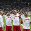 Wie schon gegen Albanien feierte die türkische Nationalelf auch im Spiel gegen Frankreich ein Tor, indem die Spieler salutierten. 	