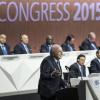 Präsident Blatter spricht auf dem FIFA-Kongress in Zürich.