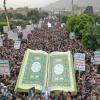 Entsetzen in Teilen der arabischen Welt: Im jemenitischen Sanaa protestieren tausende Demonstranten gegen die Verbrennung des Koran in der schwedischen Hauptstadt Stockholm. 