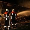 Auf dem Wengerhof in Mittelneufnach ist in der Nacht zum Sonntag ein großer Heustadel abgebrannt