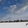 Rasant war die Snowkite-Premiere von Jonathan Zerhoch in Ludenhausen. 