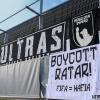 "Boycott Qatar!" Dieses Banner wird schon seit Wochen bei Spielen der Spatzen vor dem Fanblock aufgehängt.