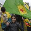 Kurden demonstrieren in Brüssel gegen die türkische Regierung.