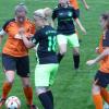 Die Maihinger Spielerinnen (orangene Trikots) zeigten gegen Baiershofen eine gute Leistung.  	