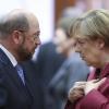 Angela Merkel lässt Martin Schulz in Umfragen hinter sich. (Archivbild)