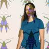 Die Käfer, die sie rief: Sabine Wieluch zwischen den von ihrem Bot „Bugs & Beetles“ generierten Insekten. 	