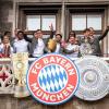 Der FC Bayern München feiert auf dem Balkon des Rathauses am Marienplatz die deutsche Fußball-Meisterschaft und den DFB Pokalsieg.