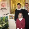 Markus Protte (hinten links), Daniel Weinert (hinten rechts), Bettina Groß und Werner Wiedemann beim Festakt im Prinz-Carl-Palais.  	