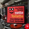    Die nette Toilette Nicht nur in Heilbronn, sondern mittlerweile in vielen deutschen Städten gibt es "Nette Toiletten". Bei dieser "Klo-Idee" stellen Gastronomen oder Einzelhändler in der Innenstadt ihre WCs kostenfrei auch Passanten zur Verfügung. Dafür erhalten die Betriebe von der Stadtverwaltung eine monatliche Aufwandspauschale.