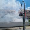 Eine große Rauchwolke über dem Gersthofer City-Center sorgte am Mittwochnachmittag dafür, dass das Gebäude geräumt werden musste. 