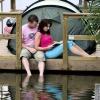 Campingplatz auf dem Wasser in Flevoland