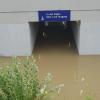 In Scheppach stand die Bahnunterführung unter Wasser. 