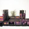 "Speicherstadt" nennt Bernd Rummert dieses Materialdisplay aus Kunststoffboxen, Stempeldrucken auf Sperrholz und Bindedrahtspiralen. Foto: Anderson