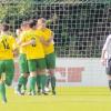 Durften auch im Aufsteigerduell in Memmingen jubeln: Die Stätzlinger Fußballer, rechts Markus Rolle, dem beim 4:1-Sieg auch wieder ein Treffer gelang.   