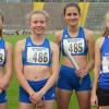 Das Staffelquartett mit Johanna Wengenmayr, Sophie Scharfensteiner, Jasmin Brummer und Vanessa Wagner war im Augsburger Rosenaustadion über 4 x 100 Meter siegreich. 	