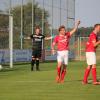 FC Affing (rot) - TSV 1861 Nördlingen 2 (grün) - Nino Kindermann (rot) nach dem er das 2:0 für Affing traf