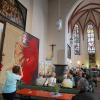 Das Martin-Luther-Portät "Luther 95" von Künstler Michael Apitz in der Augsburger Jakobskirche.