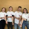 Die Augsburger Medizinstudierenden Rebekka Prim, Ciara Mathe, Maximilian Wallner und Luise Heinrich wollen im Blutspende-Wettbewerb möglichst viele Punkte sammeln. 