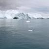 Eisberge treiben im Eisfjord von Ilulissat auf Grönland.