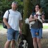 Daniela Schiehandl geht mit ihrem Mann und den beiden Hunden Bonny und Amy spazieren.  	