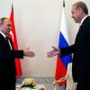 Recep Tayyip Erdogan (rechts) und Vladimir Putin treffen sich im Konstantinovsky Palace in Strelna.