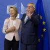 Ursula von der Leyen wurde von Jean-Claude Juncker in der EU-Zentrale in Brüssel begrüßt.
