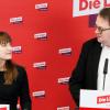 Heidi Reichinnek (Die Linke) und Sören Pellmann (Die Linke), die neuen Vorsitzenden der Linken-Gruppe im Bundestag geben eine Pressekonferenz.