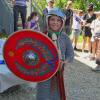 Jannik freute sich beim Internationalen Museumstag in Kellmünz über seine Rolle als römischer Legionär.