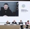Auf der Hilfskonferenz in Paris ist auch der ukrainische Präsident Wolodymyr Selenskyj per Video zugeschaltet.