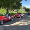 Start auf der Kaiserwiese mit Ex-Traumauto Jaguar E-Type und dahinter Lokalmatador Joachim Nießlein in seinem Triumph Spitfire: Die Rudolf-Diesel-Rallye Historic führte durch das Ries.