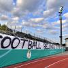 „Football belongs to the people“: Viele Fans stören die strengen Auflagen beim DFB-Pokal im Ulmer Donaustadion.  	
