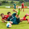 Die SG Amberg/Wiedergeltingen um Thomas Waltenberger (grünes Trikot) verlor gegen den TSV Buching/Trauchgau mit 0:3.  