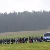 Flüchtlinge an der bayerischen grenze bei Wegscheid. 