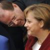 Haben bereits in einer Koalition zusammengearbeitet: Bundeskanzlerin Angela Merkel (CDU) mit ihrem damaligen Bundesfinanzminister Peer Steinbrück (SPD).