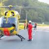 Mit dem Hubschrauber ausgeflogen: Der 20-Jährige war schwer, aber nicht lebensgefährlich verletzt.  