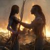 Sam Worthington als Jake Sully und Zoe Saldana als Neytiri in einer Szene des Films "Avatar 2: The Way Of Water".