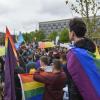 Mehrere hundert Menschen demonstrieren  in Krakau mit für die Gleichberechtigung von schwulen, lesbischen, bi- und transsexuellen Menschen. gegen Diskriminierung.  
