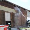 An der Fassade einer Firma in Illertissen ist am Samstag ein Feuer ausgebrochen.